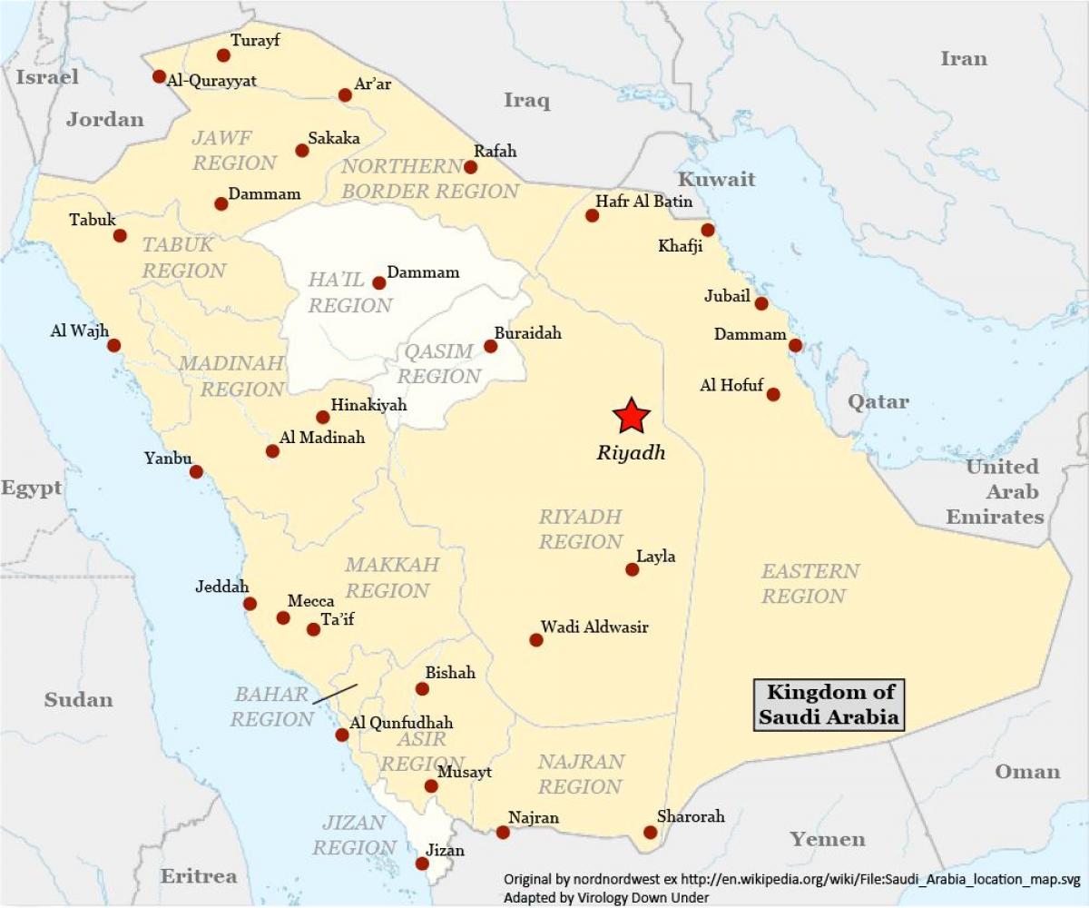 Kartta najran, Saudi-Arabia
