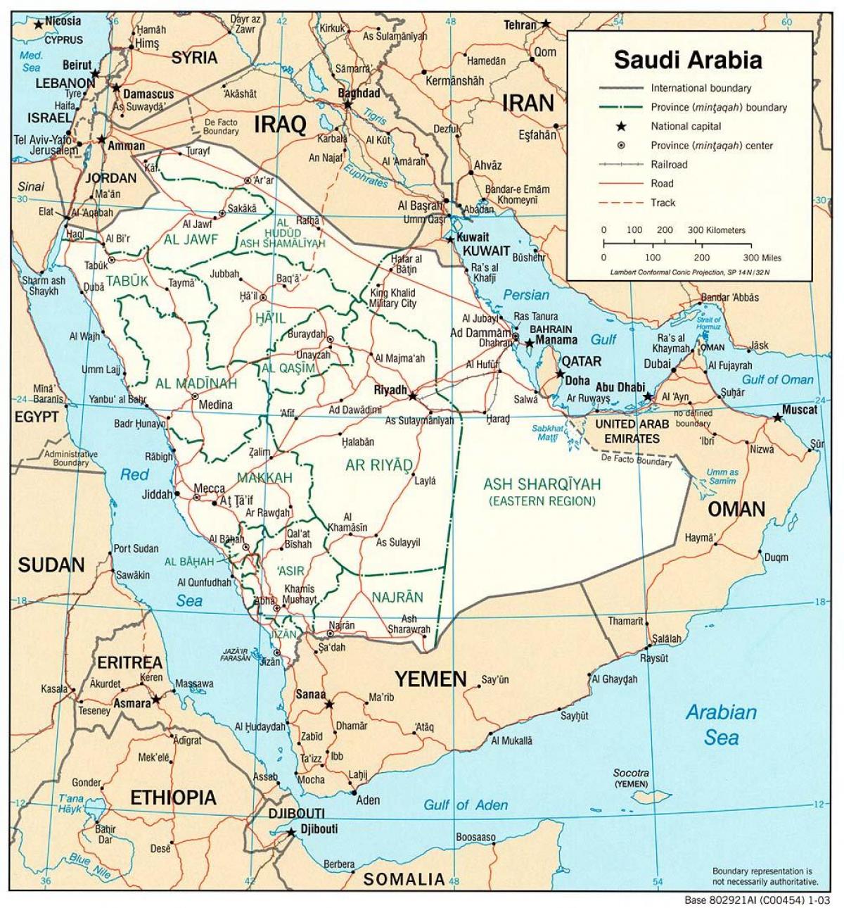 Kartta Saudi-Arabia reitti