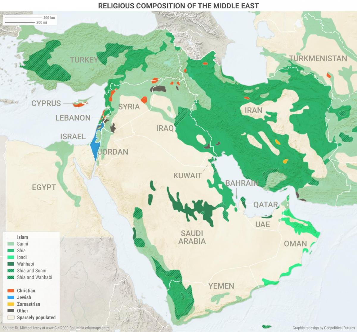 Kartta Saudi-Arabia uskonto