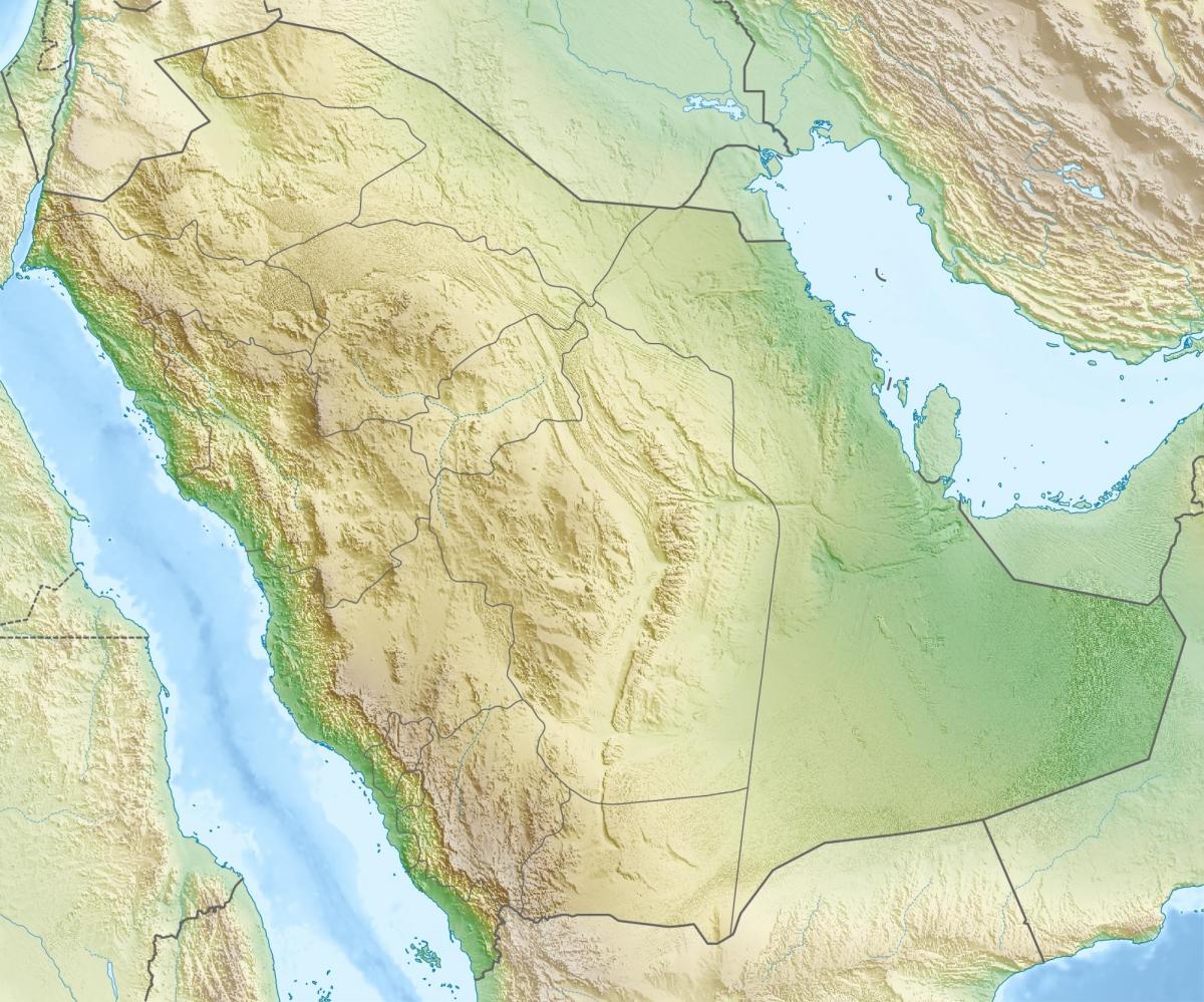 Kartta Saudi-Arabia vuoret