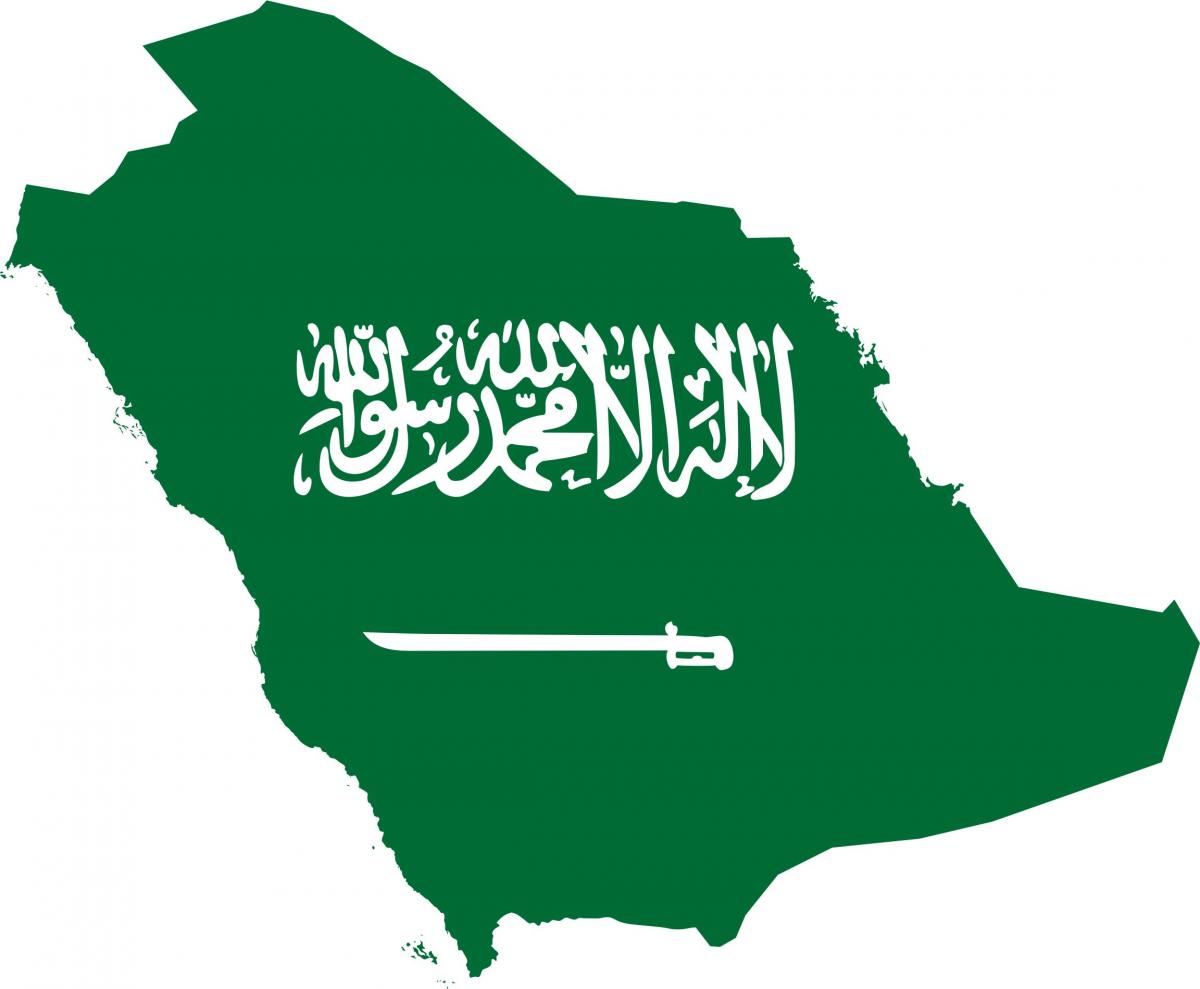 Saudi-Arabia kartta flag