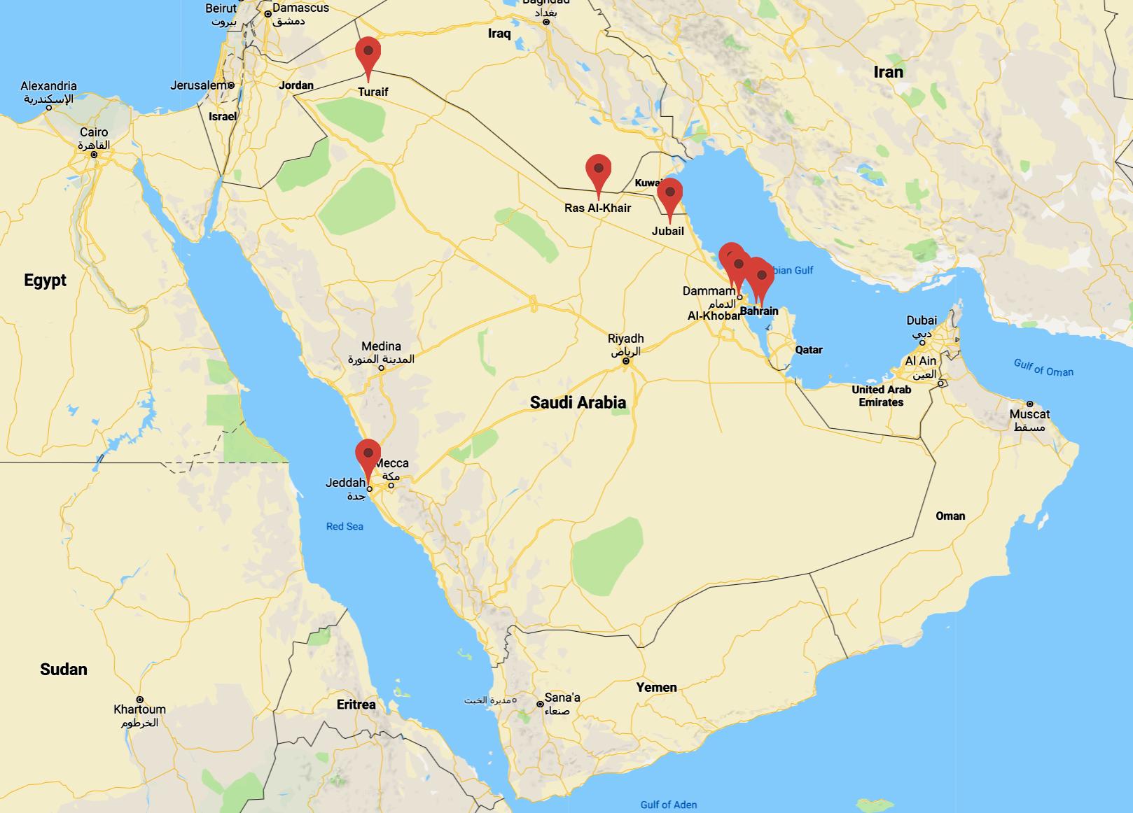 Khobar, Saudi-Arabia kartta - Kartta Saudi-Arabia, al khobar (Länsi-Aasia -  Aasia)