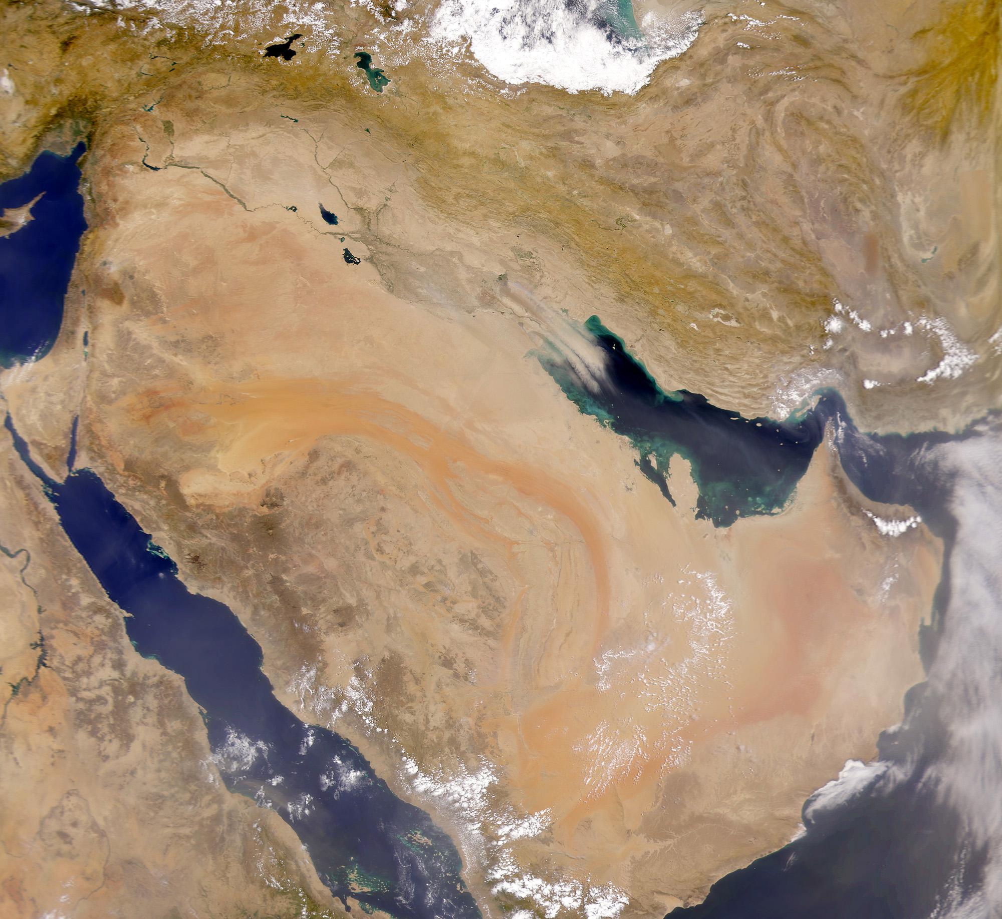 Saudi-Arabia satelliitti kartta - Kartta Saudi-Arabia satelliitti  (Länsi-Aasia - Aasia)