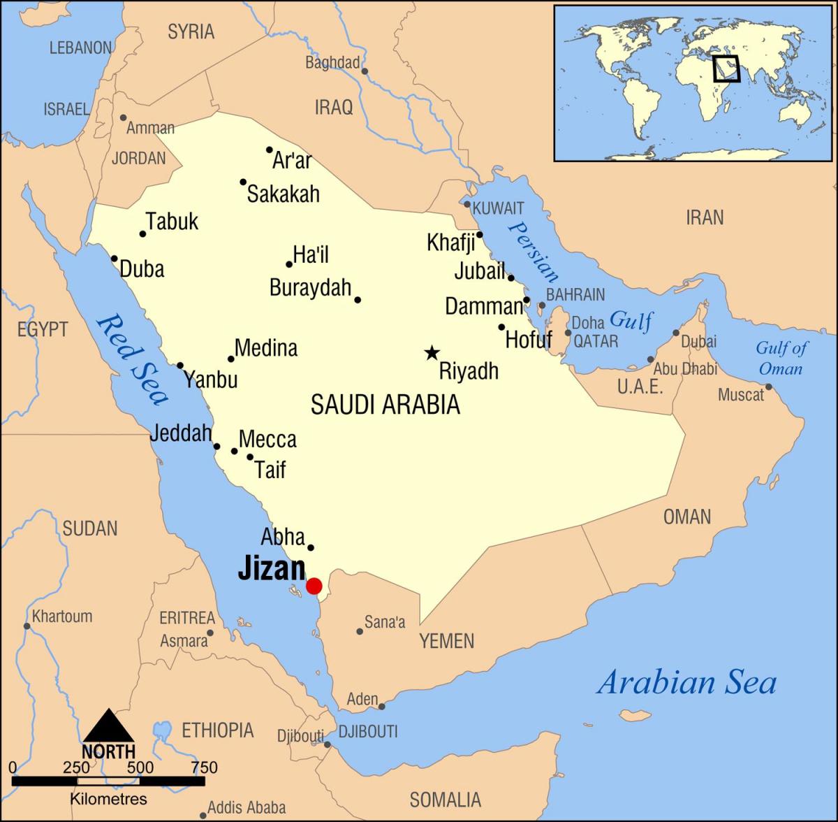 jizan SAUDI-arabian kartta