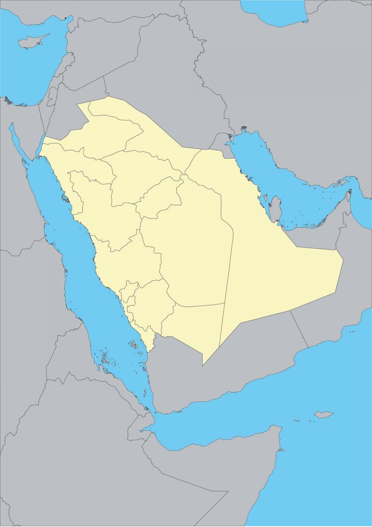 Kartta Saudi-Arabia ääriviivat