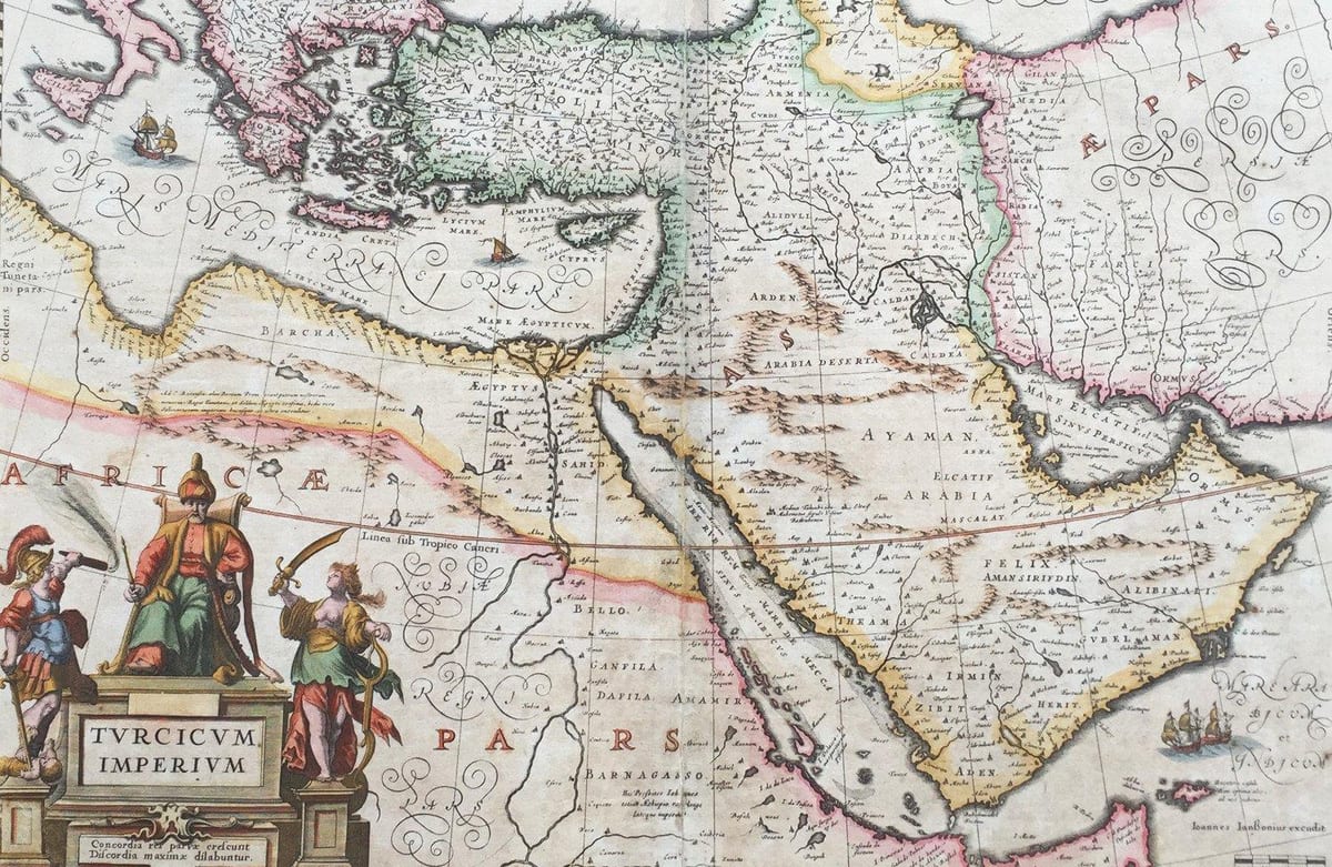 vanha kartta Saudi-Arabia