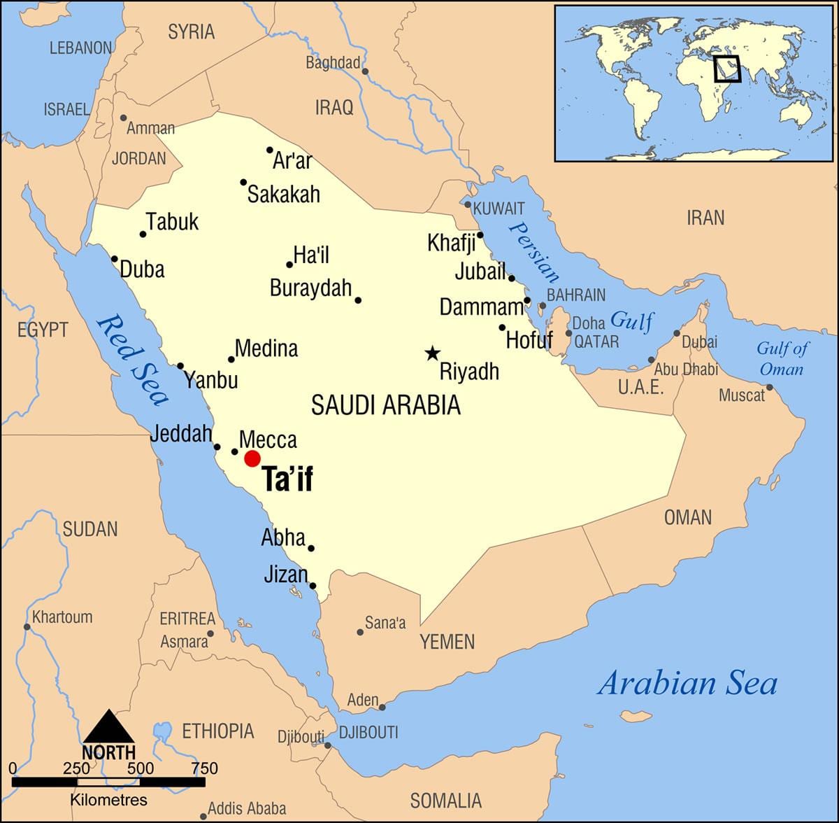 taif SAUDI-arabian kartta