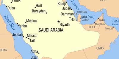 'Arar SAUDI-arabian kartta