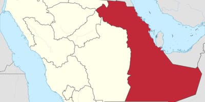 Kartta itä maakunnassa Saudi-Arabia