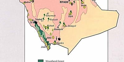 Kartta Saudi-Arabia luonnonvaroja