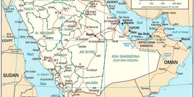 Kartta Saudi-Arabian poliittisen