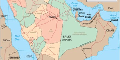 Saudi-Arabia alueiden kartta
