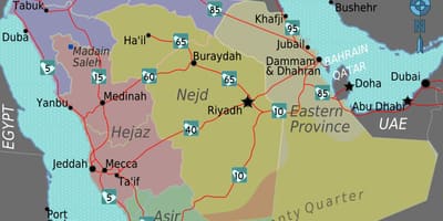 Kartta turaif, Saudi-Arabia